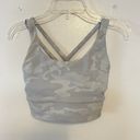 Lululemon Energy Sports Bra Long Line Women’s Size 4 Gray Camo No Pads Photo 2