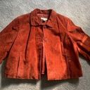 Coldwater Creek VTG Leather Suede Blazer Rusty Orange Jacket Boho Size L Photo 0