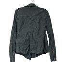 Free People Linen and Cotton Blend Black Washed‎ Moto Button Up Jacket Size M Photo 1