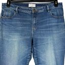 Lane Bryant  SZ 16 Ankle Jeans Hi-Rise Frayed Hems Zip-Fly Pockets Whiskered Blue Photo 1