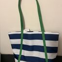 Kate Spade Clinique x  Tote Bag NWT Lined Navy White Stripe Nautical Summer Photo 1