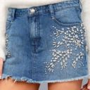 Free People DENIM & RHINESTONE SKIRT - SZ 2 - EUC Photo 0