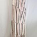 Caslon New  Cabana Stripe Linen Blend Lattice Trim Tiered Maxi Dress Size Medium Photo 10