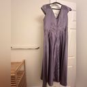 Oleg Cassini Lavender  Satin A-line Gown with Embroidered Waist Photo 3