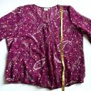 st. john's bay  Womens Sheer Floral Tunic Top 2X Purple Popover Buttons Paisley Photo 9