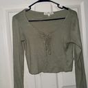 Belk Green Cropped Longsleeve  Photo 0