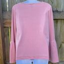 Ann Taylor  bell sleeve pink crushed velvet blouse Photo 5