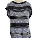 BCBGMAXAZRIA BCBGeneration Womens Size X-Small/Small Black & White Open Knit Blouse Boho Boxy Photo 1