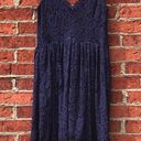 Carmen Marc Valvo Navy  Mini Dress with Inset and Eyelash Lace Photo 14