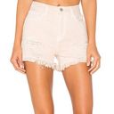 J Brand  High Rise Hem Distressed Shorts in Coquette Cream Size 24 Photo 9