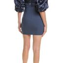 Cinq à Sept  Teo Ruched Satin Sheath Mini Dress Blue Womens Size 14 Photo 4