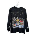 Holiday Time Vintage Holiday Christmas Village Graphic Pullover Jumper Sweater Tee Size Large Photo 2