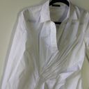 Natori  cotton poplin side drape button doown Blouse White Photo 11