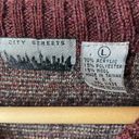 City Streets  Sweater Vest Grandpacore Womens Large Burgundy Gray Wool Blend Photo 2