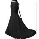 NEW Black Pleated Lace Wedding Dress Mermaid Bridal Gown 22 NO SASH Black Size undefined Photo 2