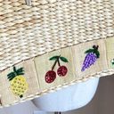 Vintage Y2K Braided Straw Fruit Bag Picnic Summer Boho Cottagecore Peasant Yellow Photo 1