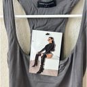 Naked Wardrobe NWT  Charcoal Grey Racerback Bodysuit Photo 3