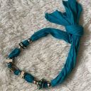 New boho scarf necklace Blue Photo 0