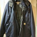 Carhartt  Navy Blue Full Zip Winter Coat Hoodie Medium Photo 0