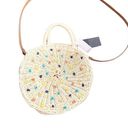 The Loft  Outlet Rattan Wicker Circle Purse Colorful Pom Poms Shoulder Bag NWT OS Photo 0