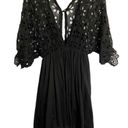 Free People ✨ One Black Bella Notte Mini Dress Eyelet Sleeve✨ Photo 2