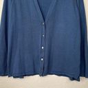 J.Jill  Silk Wool Blend Blue Button Down Long Sleeves Cardigan Photo 3