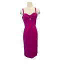 Dress the Population Dress‎ The Population Eve Twist Front Midi Sheath Dress NWT Medium Fuchsia Pink Photo 2