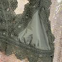 Aerie Boho Lace Racerback Triangle Bralette Olive Green M, NWOT Photo 3