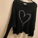 Wooden Ships  Black Heart Pullover Acrylic, Mohair, Wool Blend Sweater Size M/L Photo 5