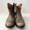 5/48 Lauralee Taupe Brown Distressed Leather Stitch Western Cowboy Ankle Boot 36 Photo 3