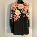 LuLaRoe  black floral long sleeve top Photo 2