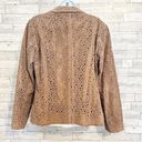 Chico's CHICO’S Light Brown Leather Perforated Jacket / Blazer, Chico’s Sz 1 (M / 8) Photo 6