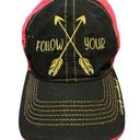 Simply Southern  Follow Your Arrow pink and black Adjustable Hat Photo 0