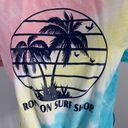 Ron Jon Surf Shop Tie Dye Pink Front Knot Crop Top Tee Size Medium Photo 3