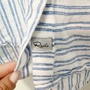 Rails  Bonnie Linen Blend Button-Up Shirt in Olympic Stripe White and Blue Photo 6