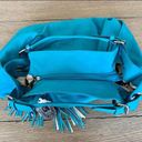 Yoki NWT  Teal Vegan Leather Tassel 2-Way Slouchy Shoulder Bag Photo 5