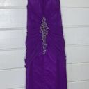 Night Moves  purple jeweled lace up back prom dress Photo 5