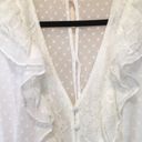 Lulus Lulu’s jumpsuit Clareese White Swiss dot ruffled long sleeve jumpsuit Medium NWT Photo 13