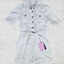 Avec Les Filles  White Denim Shorts Playsuit Belted Utility Womens Romper Size XS Photo 0