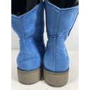 BUTITI | Baby Blue Suede Like Ankle Cowboy Bootie Photo 8