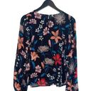 Who What Wear  Womens Floral Long Sleeve Semi Sheer Blouse Multicolor Small Photo 3