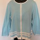 Cathy Daniels  Baby Blue Zipper Cardigan Photo 0