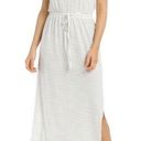 VERO MODA New  Striped Knit Henley Daina Dress Sleeveless Tie Waist Maxi White Photo 0