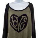 Torrid  Love Heart Knit Long Sleeve Pullover Plus Size Sweater Top 2X Olive Green Photo 2