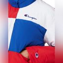 Champion NWOT  Colorblock Surf The Web Puffer Coat Puffy Jacket Red White Blue XL Photo 3
