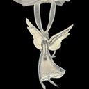 American Vintage Birthstone Pewter Angel BROOCH PIN Ornament Pendant September Sapphire Crystal Photo 2