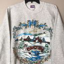 Hanes Vintage snowy Christmas time theme on pullover fall cozy sweater size small Photo 1