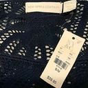 New York And Company  Poncho Top Navy Crochet Knit Lagenlook Boho Beach Cover Up Photo 6