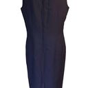 Oleg Cassini Vintage  Sleeveless Sheath Navy Blue Dress Photo 2