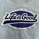 Life is Good  Sweatshirt Womens Large Blue Logo Graphic Crew Neck Cotton Photo 2